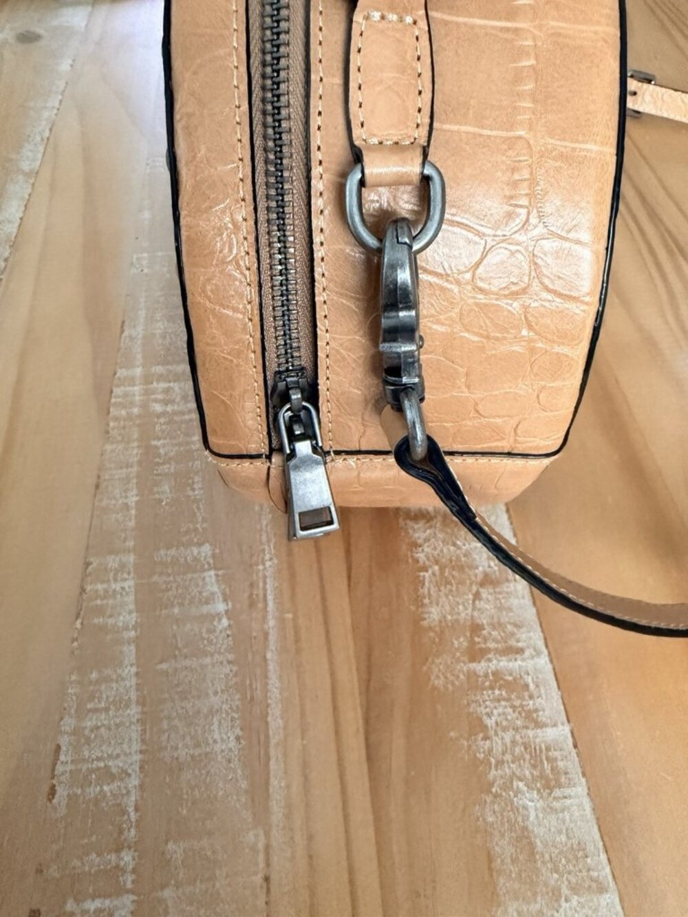 Amen Leather Jetta Round Satchel Tan Embossed Leather Studded Western Boho 8.5” - Picture 8 of 16